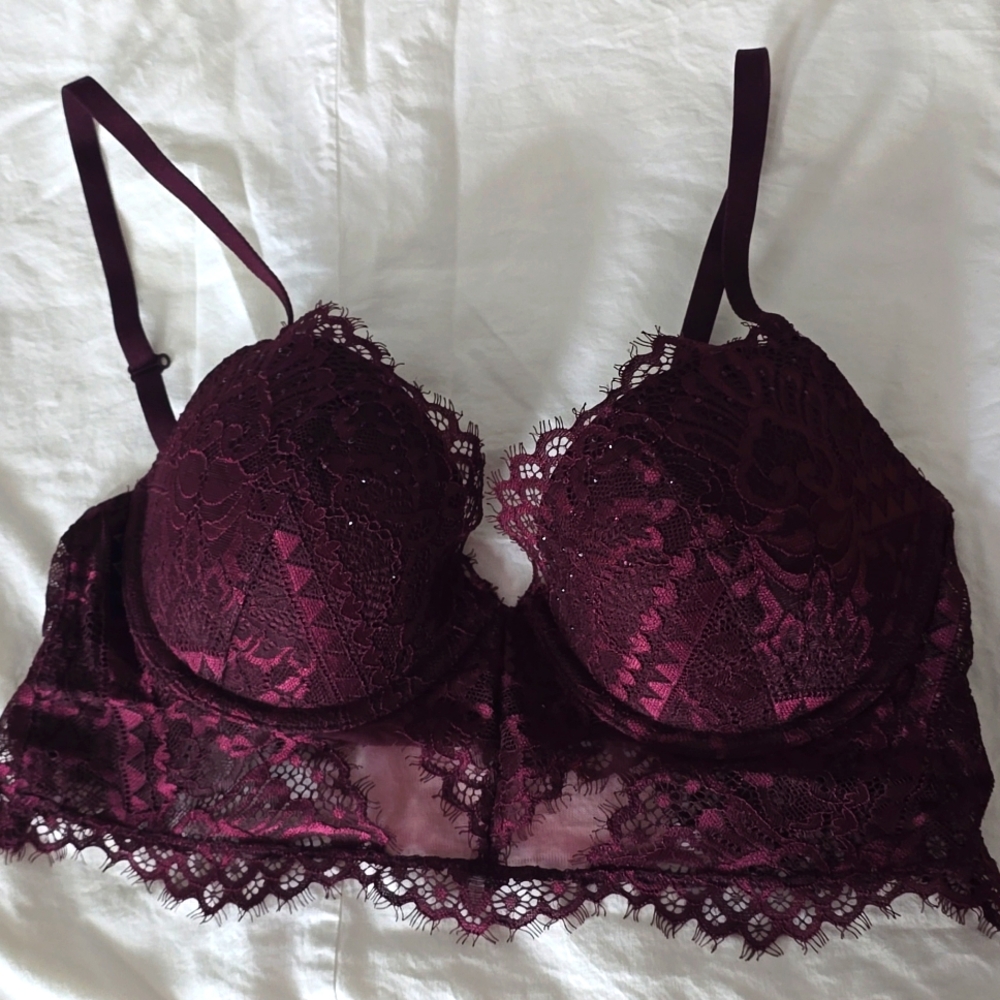 Lacy rhinestone bra